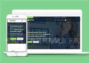 绿色响应式商业顾问咨询服务公司网站静态模板（带后台）