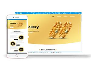 白色首饰戒指金店网站多页面HTML5模板（带后台）