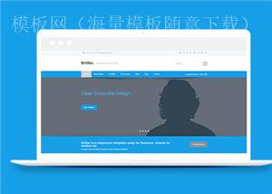 浅蓝色商业资讯企业响应式网站模板下载（带后台）