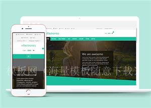 绿色斜线手机数码电子产品购物商城模板（带后台）