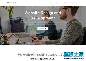 Smart黑白科技公司引导页模板（带后台）
