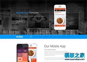 蓝色漂亮Mobile App开发企业官网模板（带后台）