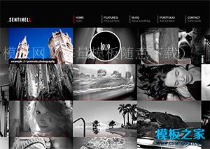 黑色大气的摄影师图片展示整站网站模板（带后台）